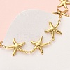 Beach 304 Stainless Steel Sea Animals Link Chain Necklaces for Women NJEW-G178-04G-03-3