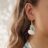 Shell Pearl & Glass & Starfish Cluster Dangle Earrings EJEW-TA00208-3