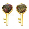 Natural Unakite Pendants G-N326-158-07-3