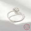 Rhodium Plated 925 Sterling Silver Daisy Flower Finger Ring for Women KN3229-4-3