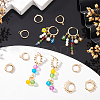   10Pcs 2 Style Brass Huggie Hoop Earring with 2Pcs Ring Stud Earring Findings KK-PH0002-84-2