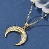 Brass Micro Pave Clear Cubic Zirconia Pendant Necklaces for Women NJEW-S449-01A-G-1