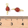 Dyed Natural Agate Faceted Round Connector Charms KK-C097-06G-04-3