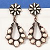 Alloy Synthetic Turquoise Dangle Stud Earrings EJEW-U053-12R-3
