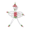 Christmas Glass Seed Elfin Beaded Big Pendants PALLOY-MZ01040-02-1