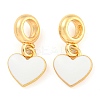 Rack Plating Alloy Enamel Heart European Dangle Charms FIND-B034-21G-06-1