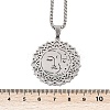 201 Stainless Steel Hollow Moon Star Flower Pendant Necklaces for Women NJEW-K283-35P-3