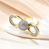 Brass Micro Pave Clear Cubic Zirconia Cuff Rings for Women RJEW-U051-01A-G-2