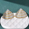 Two Tone Shell Shape 304 Stainless Steel Stud Earrings LS-EJEW-H176-01GP-1