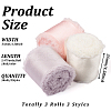 3 Rolls 3 Colors Polyester Frayed Fringe Ribbon OCOR-TA0001-55A-3