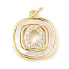 Rack Plating Brass Micro Pave Clear Cubic Zirconia Pendants KK-E102-33G-Q-1