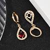 Brass Micro Pave Cubic Zirconia Leverback Earrings EJEW-K300-04G-2
