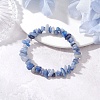 Dyed & Heated Natural Blue Aventurine Chip Beaded Stretch Bracelets for Men Women BJEW-JB12089-02-1