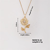 Shiny Sunflower Brass Micro Pave Cubic Zirconia Pendant Necklace for Women SR9149-5-1