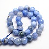 Dyed Natural Agate Faceted Round Beads Strands G-E320C-12mm-03-2