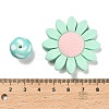 23Pcs Sunflower & Round Silicone Focal Beads SIL-L005-01E-4