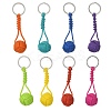 16Pcs 8 Colors Polyester & Spandex Cord Braided Ball Keychain for Jewelry Making DIY Crafts KEYC-CJ0001-05-1