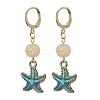 Starfish Synthetic Crackle Quartz Hoop Earrings EJEW-JE05351-2