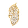 Brass Micro Pave Clear Cubic Zirconia Fold Over Clasps KK-G505-18G-1