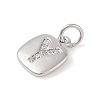Rack Plating Brass Micro Pave CLear Cubic Zirconia Charms KK-E110-14P-Y-2