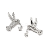 Brass Micro Pave Clear Cubic Zirconia Pendants KK-G533-07A-P-2