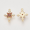 Brass Cubic Zirconia Links connectors X-KK-N216-26B-2