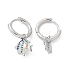 Brass Clear Cubic Zirconia Hoop Earrings EJEW-Q014-26P-2
