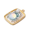 Light Gold Tone Alloy Enamel Pendants ENAM-B028-37KCG-01A-2