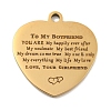 Valentine's Day PVD Vacuum Plating 201 Stainless Steel Pendants STAS-L079-24G-04-1