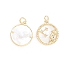 Brass Micro Pave Cubic Zirconia Pendants ZIRC-E164-36L-G-1