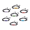 7Pcs 7 Color Natural Lava Rock & Lampwork Evil Eye Braided Bead Bracelets Set BJEW-JB08865-1