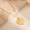 201 Stainless Steel Flower Heart Pendant Necklaces for Women FS-WGE2290-01-1