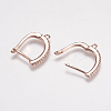 Brass Micro Pave Cubic Zirconia Earring Findings ZIRC-E143-48RG-1