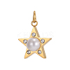 304 Stainless Steel Micro Pave Clear Cubic Zirconia Charms CU-OY001-43G-3
