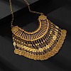 Tibetan Style Zinc Alloy Coin Tassel Chunky Bib Necklaces for Women FS-WGCC506-01-3