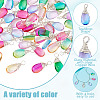 64Pcs 8 Colors Glass Pendants PALLOY-HY00060-5