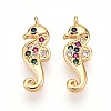 Brass Micro Pave Cubic Zirconia Pendants KK-N261-16G-1