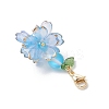 Flower Synthetic Moonstone & Glass Pendant Decorations HJEW-TA00337-02-4