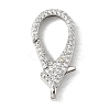 Brass Clear Cubic Zirconia Lobster Claw Clasps KK-Z078-49B-P-1