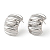 Rack Plating Brass Twist Rectangle Stud Earrings for Women EJEW-Z019-15P-1