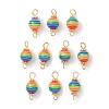 10Pcs Transparent Stripe Resin Round Connector Charms PALLOY-JF02484-1