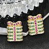 Christmas Rack Plating Brass Cubic Zirconia Stud Earrings EJEW-K245-55A-G-2