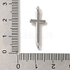 Rack Plating Brass Religion Cross Connector Charms Links KK-U027-04P-3
