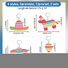 Cinco de Mayo Opaque Printed Acrylic Pendant Locking Stitch Markers HJEW-AB00176-2