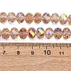 Electroplate Transparent Glass Beads Strands EGLA-A046-01C-22-4