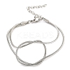 Non-Tarnish 304 Stainless Steel 2-Strand Round Snake Chain Bracelets BJEW-P334-01A-P-1