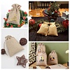 Polyester Imitation Burlap Packing Pouches Drawstring Bags ABAG-BBC0001-02A-03-7