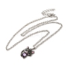 Alloy Rhinestone Cat Pendant Necklace NJEW-A017-01P-02-2