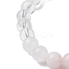 Natural Rose Quartz & Mixed Gemstone Round Beaded Stretch Bracelets for Women BJEW-JB11056-02-4