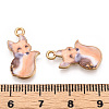 Painted Alloy Pendants PALLOY-P288-05G-07-3